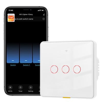 トゥヤ Zigbee スイッチ 無中性ワイヤ100-250v 音声アプリ アレクサ グーグルホーム コンデンサ不要 スマートホーム ライト タッチ EU スイッチ