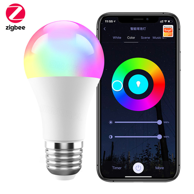 ツイヤ ジグビー 10W スマート電球 E27 RGB LEDランプ 調節可能 タイミング スマートライフ APP 音声制御 Google ホーム アレクサ