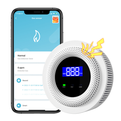 良い値段 トゥヤ Wifi スマートガスセンサー 家用 キッチン アプリ アラーム検出器 漏れ USB 搭載 安全 スマートホーム オンライン