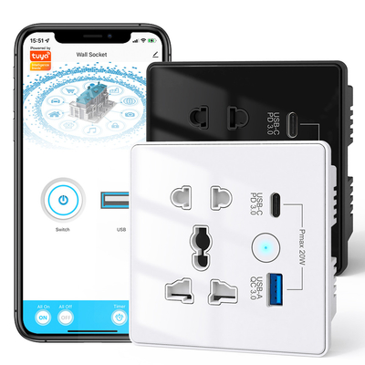 良い値段 Wifi ウォール ユニバーサルソケットタイプC + USB 急速充電 アメリカ合衆国 EU イギリス プラグ APP リモコン トゥヤ スマートホーム自動化 オンライン