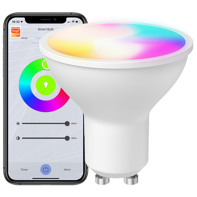 良い値段 スマートランプ RGBCW 5W 調節可能ランプ リモコン アレクサ Google ホーム トゥヤ GU10 WiFi スマートライト LED 電球 オンライン