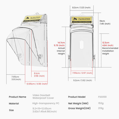 良い値段 SMATRUL ビデオドアベル 雨防水カバー 屋外回転可能デザイン 盗難防止リマインダー ドアアクセスビデオドアベルに対応 オンライン